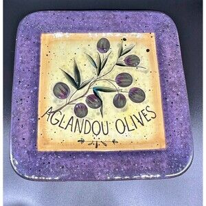 Certified International Purple GARDEN OF OLIVES Aglandou Olives Plate Platter